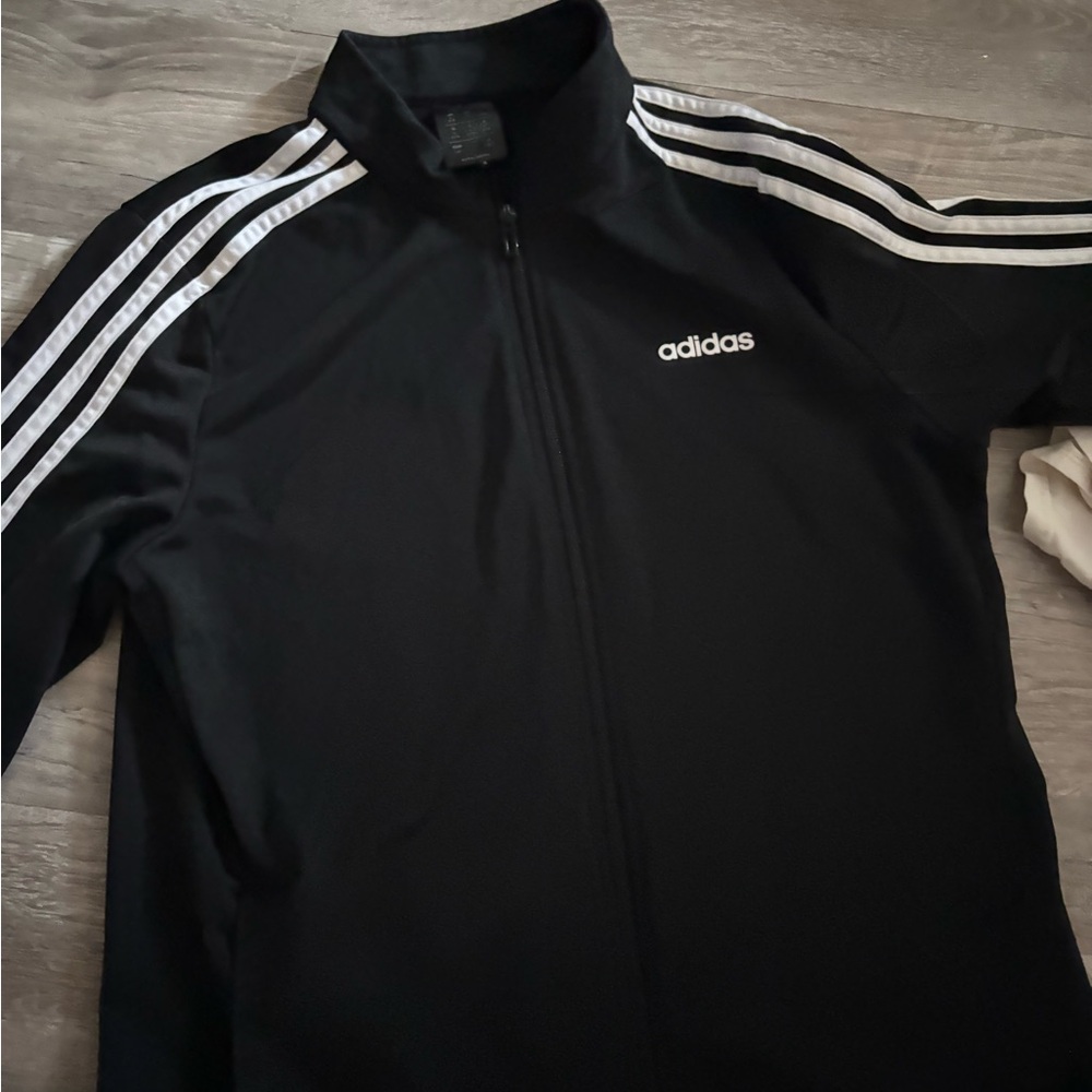 Adidas Black Jacket with White Accents